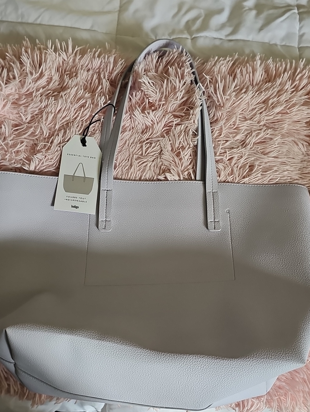 Minimalist Lilac Tote Bag with Top Handles